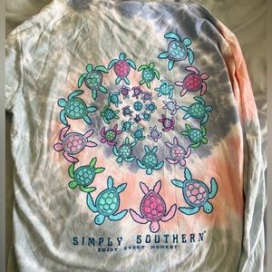 Simply southern tie-dye turtle hoodie, size small